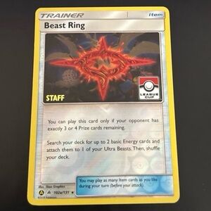 Beast Ring Staff League Cup Trainer 102a/131 Rare League & Champions - 2019 holo